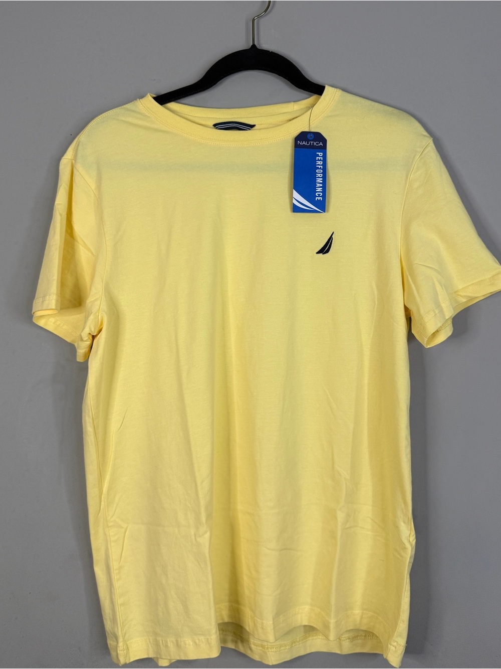 Nautica Light Yellow Short Sleeve Performance Tee with Nautical Logo